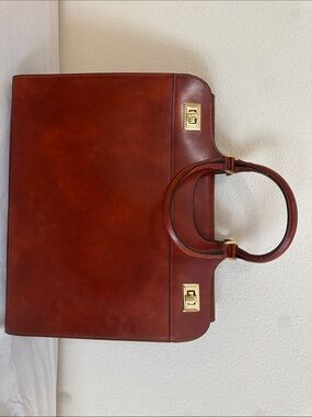 Pratesi 1948 Men's Brown Leather Briefcase Tote - Classic Carryall